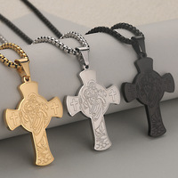 Collier pendentif croix en acier inoxydable en gros pour hommes et femmes, bijoux punk vintage, accessoires DIY
