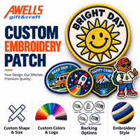 Set Patch Bordir Kustom Tema Perjalanan, Berkemah, dan Luar Angkasa untuk Jaket, Tas Ransel, Topi, dan Pakaian Luar Ruangan AWELLS