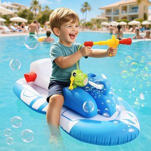 Jet ski gonflable pour enfants avec pistolet à eau intégré pour jeux aquatiques estivaux - Product Image 1