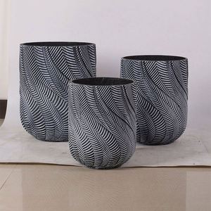 Pots de jardin en ciment ronds décoratifs de style nordique, grands pots d'intérieur et jardinières artificielles pour la maison - Product Image 2