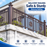Pagar Balkon Modern dari Aluminium Alloy Ornamental, Ukuran Kustom, Railing Beranda, Balustrade Teras Villa Mewah, Dekoratif Luar Ruangan