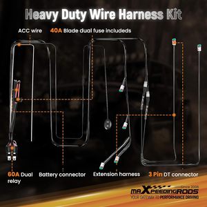 MaXpeedingrods Kit Kabel Lampu Offroad LED 35.1x9.5x12.3cm 6 Kabel Seri Crosshair Lampu LED Bantu Mengemudi RGB - Product Image 5