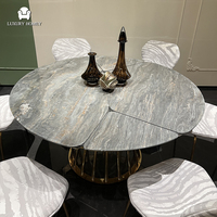 Ensemble de table et chaises de salle à manger de luxe italien pour 6 personnes, idéal pour villa et maison
