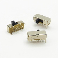 Interrupteur à glissière horizontal à 8 broches 2P3T 0.3A 50V DC Interrupteurs à glissière à 3 positions