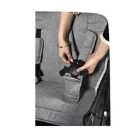 Wagon de camping pliable pour enfants à 4 places avec cadre en acier, auvent et poignée double silencieuse pour pousser et tirer, idéal pour l'extérieur et la plage