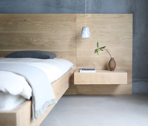 เตียงคิงไซส์สไตล์นอร์ดิกเรียบง่ายทันสมัย รุ่นฮิลบัค ทำจากไม้โอ๊คฝรั่งเศสแบบสั่งทำ เฟอร์นิเจอร์ไม้เนื้อแข็งรักษ์โลก เตียงนุ่มสบาย รุ่น YG-056 ขนาด 180x210 ซม. - Product Image 3