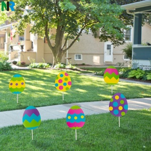 Letrero de Jardín Personalizable con Forma de Huevo de Conejo para Pascua, Impermeable, Decorativo para Fiestas de Pascua, con Estaca - Product Image 3