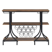 Table à vin moderne et antique Buffet d'angle élégant en fer et panneaux de bois de style industriel pour meubles de cuisine et de maison