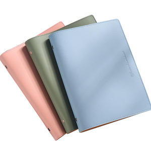 A5 Leather Notebook Pu A5leather Factory Direct Sale Fine Macaron 6 Rings Loose-leaf Binder Spiral A6 A5 Leather Notebook China Notepad PU Leather Gift Printed