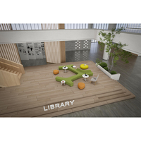 Ensemble de canapés modulaires inclinables de couleur beige au design moderne en forme de branche d'arbre pour le bureau, l'école et l'hôtel
