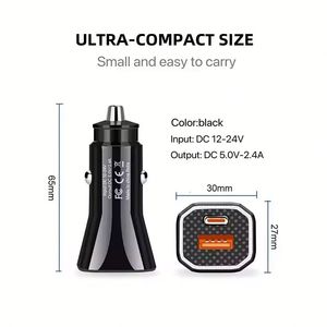 ที่ชาร์จในรถยนต์ขนาดเล็กแบบพกพา ช่องเสียบคู่ USB-A และ Type-C รุ่น 15 16 PRO พร้อมฟังก์ชั่น QC3.0 ป้องกัน OTP สำหรับโทรศัพท์มือถือ - Product Image 2