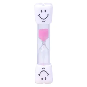 Kunststoff Sanduhr Smiling Face Zahnbürste Sand Timer für Kinder Sanduhr