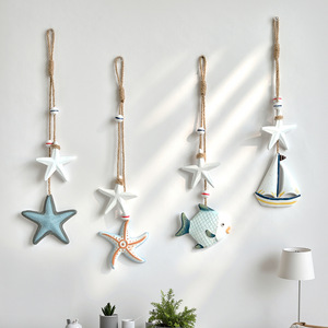 Ocean Themed Wooden Animal Pendant <b>Wall</b> <b>Decor</b> Coastal Style Home <b>Decor</b> Hanging Items For Kids Rooms Living Room Bedroom - Product Image 2