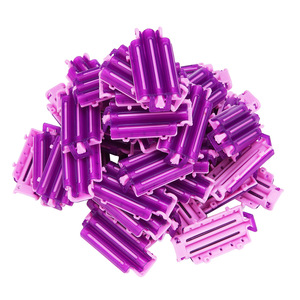 Bigoudis sans chaleur à clipser, violet rose, 50 pièces par sachet, pour un volume et un effet rebondi - Product Image 5