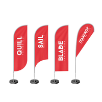 Personnalisé événement d'affaires sports chauds articles de publicité promotionnelle support larme couteau rectangulaire plage plume drapeau tissu 5m