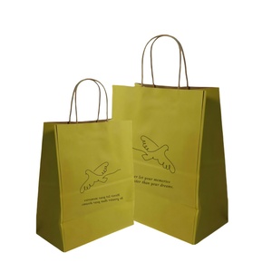 Wholesale Custom Printed White Brown <strong>Shopping</strong> Kraft Paper Bag With Handle Restaurant Carry Away Bag Fast Food Bread Takeout <strong>Nag</strong> - Product Image 2