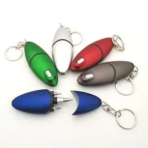 Promotionele Persoonlijke gift item Multi-Functionele Tool Balpen met LED Flash Light Stylus en Key tag