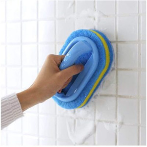Spugna per Pulizia Olio da <span class=keywords><strong>Cucina</strong></span> e Bagno con Manico in Plastica, Stile Tergivetro in Nylon Ecologico, Blu, Leggera - Product Image 6