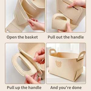 Regalo Promocional: Cesta de Almacenamiento Plegable de Fieltro para Regalos, Aperitivos, Juguetes y Más - Fácil de Transportar y Guardar - Product Image 5