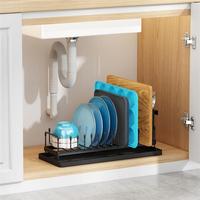 Petit égouttoir à vaisselle pour comptoir de cuisine avec tapis de séchage, égouttoir à vaisselle en acier inoxydable pour évier, support pour assiettes et couverts