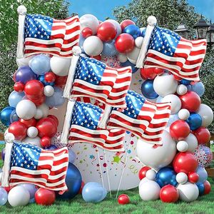 Globo Metálico con Forma de Bandera Americana Patriótica con Asta, Globo Metálico para Decoración del Día de la Independencia del 4 de Julio - Product Image 5