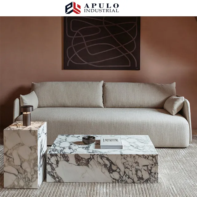 High End Marble Coffee Table For Living Room Arabescato Marble Plinth marble home decor