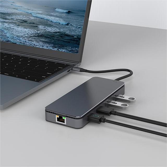 Universal Laptop USB C Docking Station 11 in 1 With PD 4K HDTV 1080P VGA Rj45 SSD Nvme Enclosure