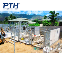 Maison préfabriquée de luxe moderne PTH, construction rapide, villa en acier léger galvanisé, resort