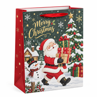 Sacs cadeaux de Noël en carton blanc avec motif arbre et flocon de neige doré, sacs de shopping de qualité supérieure pour cadeaux et emballages de détail