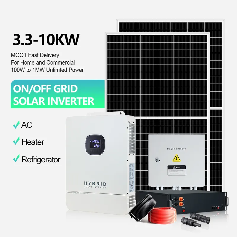 Hibrid güneş enerjisi sistemi komple endüstriyel Pv güneş hibrid sistemi 10kw Mono güneş paneli enerji sistemi