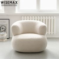 WISEMAX FURNITURE Mobilier de salon de décoration de luxe chaise d'appoint en fausse laine blanche chaise longue de loisirs occasionnelle en fourrure de mouton