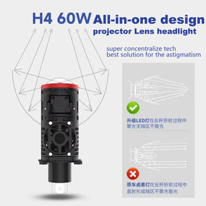 Offre Spéciale H4 Bi LED Phare Projecteur 12V 60W 6000Lm avec Double Faisceau Super Lumineux Lumière Halogène Conversion Kit pour Audi pour BMW - Product Image 4