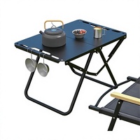Table pliante d'extérieur en acier au carbone, légère, portable, tactique, multifonctionnelle, pour le camping, table à thé, mobilier