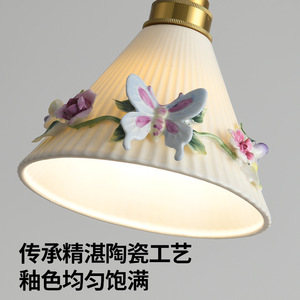 Fidelity Classic Vintage Ceramic Pendant <b>Light</b> With Floral Design For Bedroom <b>Dining</b> Room Entryway Hallway - Product Image 2