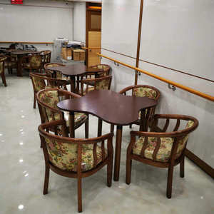 Classic Chinese Style Solid Wood Plum Blossom Dining <b>Table</b> And Chair Set 6 Piece <b>Walnut</b> Color Comfortable For Living Room And - Product Image 1