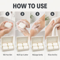 Coffret cadeau de savon à l'acide kojique, savon éclaircissant pour le visage et le corps, savon artisanal, lot de 4, étiquette privée OEM