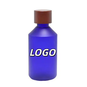 Botella de Plástico PET de 300ml 500ml 10oz 16oz con Hombro Inclinado, Tapa Plana de Madera Encerada Blanca, Botella para Loción, Tónico Cosmético - Product Image 1