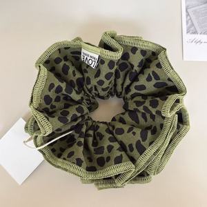 Leopard Print Design Ballet Double Layer Big <b>Large</b> Flower Scrunchies Elastic Hair Ties Bands Hair Accessories - Product Image 3