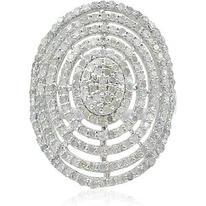 Anillo de cóctel con diamantes de 1,23 quilates, corte redondo, diamante blanco natural, plata de ley 925, elegante anillo llamativo para mujer, joyería de fiesta - Product Image 1