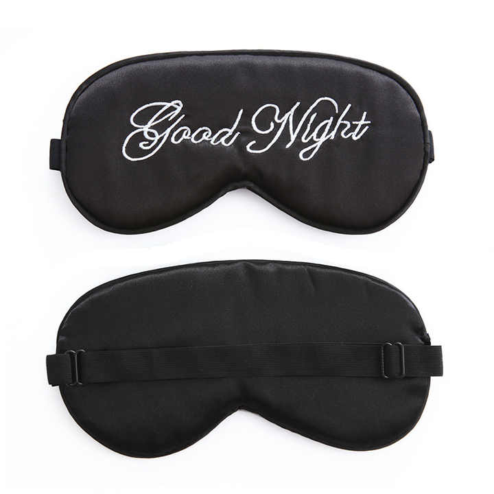 Silk Eye Mask Custom Pattern Embroidery Travel Bag Sleeping Eye Mask
