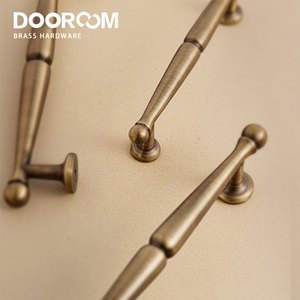 DOOROOM Solid Brass Luxury Furniture Handle Bamboo Cabinet Drawer Handle Antique Brass Color Vintage Cabinet <strong>Door</strong> Pulls - Product Image 6