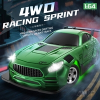 YT Mini Coche RC Eléctrico de Alta Velocidad 4WD para Escritorio, Recargable, Simulación de Carreras, Mini Coche RC de Derrape con Control Remoto 1:64