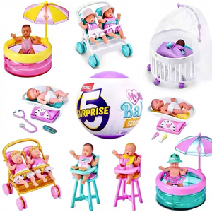 กล่องเซอร์ไพรส์ <span class=keywords><strong>Zuru</strong></span> My Mini Baby 5 ลูกบอลพร้อมตุ๊กตา รถเข็นเด็ก และอุปกรณ์เสริมเปลเด็ก ทำจากพลาสติกสำหรับเด็ก - Product Image 2