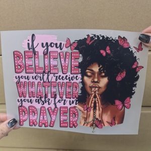 Desain kanker payudara dapat disesuaikan kualitas tinggi untuk stiker cetak Transfer DTF untuk pakaian Transfer panas dan dapat dicuci - Product Image 1