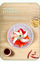 Procesador de Alimentos Manual Ecológico de Plástico para Cocina, Picador de Verduras, Ajo y Cebolla