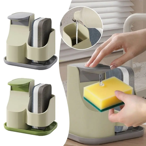 Reusable Kitchen Soap Dispenser Kitchenware Easy To Clean Soap Dispenser with Sponge <b>Holder</b> Liquid Soap Press Box Countertop - Product Image 1