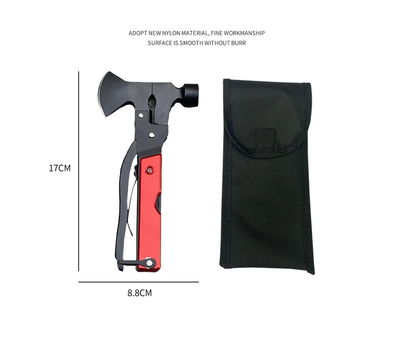 Axe de survie tactique en aluminium multifonction, outils avec poignées, pour camping en plein air