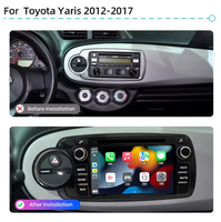 Lecteur multimédia de voiture 7 pouces Android CarPlay GPS Navigation 4G WiFi Bluetooth RDS Autoradio pour Toyota Yaris 2012-2017