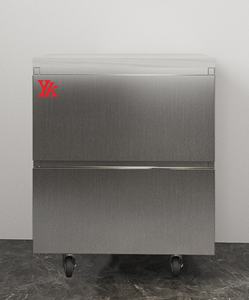 Gabinete Móvil Comercial de Acero Inoxidable con Doble Cajón y Encimera Blanca, Gabinete de Almacenamiento para Cocina - Product Image 3