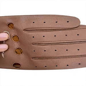 Gants de conduite en cuir de mouton marron camel, unisexes, antidérapants, avec sangle de poignet réglable, pour la conduite, l'équitation et les activités de plein air - Product Image 2